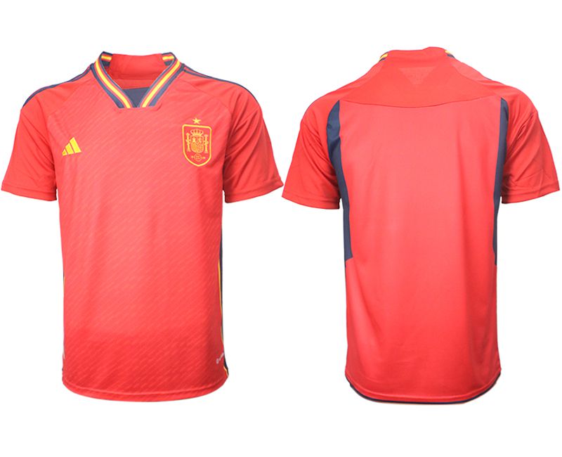 Men 2022 World Cup National Team Spain home aaa version red blank Soccer Jerseys->spain jersey->Soccer Country Jersey